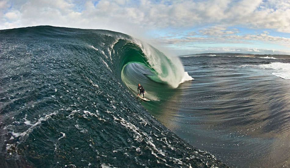 Chris Ross, The Right: this by far the most challenging photo I have taken successfully. swimming at The Right is bloody difficult. Apart from the size and sheer amount of water moving, we (surfers/myself) have also had to put up with the occasional great white having a look at the proceedings and its in the middle of the ocean making it extremely difficult to get your bearings. I decided a few years ago that this is the way I want to shoot this wave. Visually, it\'s not the best, because you miss 99% of the action being out of position, But now that the channel is packed with photographers catching all the moments, I really cannot see the point being a part of the growing list. Organizing a great selection of surfers only to see them plastered all over the internet that very night, photographer\'s etiquette thrown out the window... I can keep complaining or find some way of finding the serenity and peace amongst the chaos. I am now alone floating at sea, I have reconnected with the ocean, I am not changing, I don’t care if I only ever get one photo like this over the next ten years. It\'s worth it personally. Photo: <a href=\"https://www.russellord.com\" target=\"_blank\">Russell Ord</a>