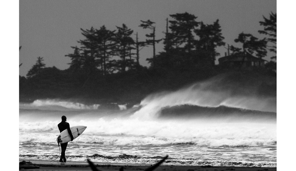 It seems the further north one goes, the quicker and faster the weather changes. An hour before I took this image, the ocean was onshore and pure garbage. Then the wind turned 180 degrees and the locs were coming out of the woodwork for a quick session before dark. Photo: <a href=\"https://markmcinnis.com/\" target=_blank>Mark McInnis</a>
