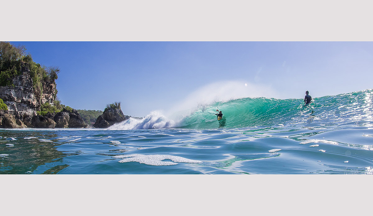 The next best thing to getting barreled is watching your friends get barreled. Photo: Austin Robertson