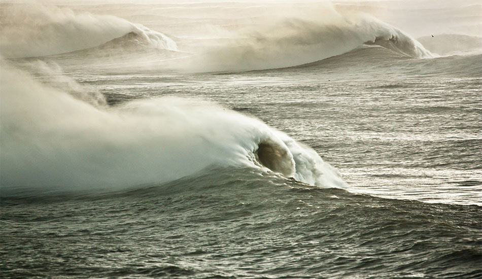 The beauty of the sea’s power during a blizzard.