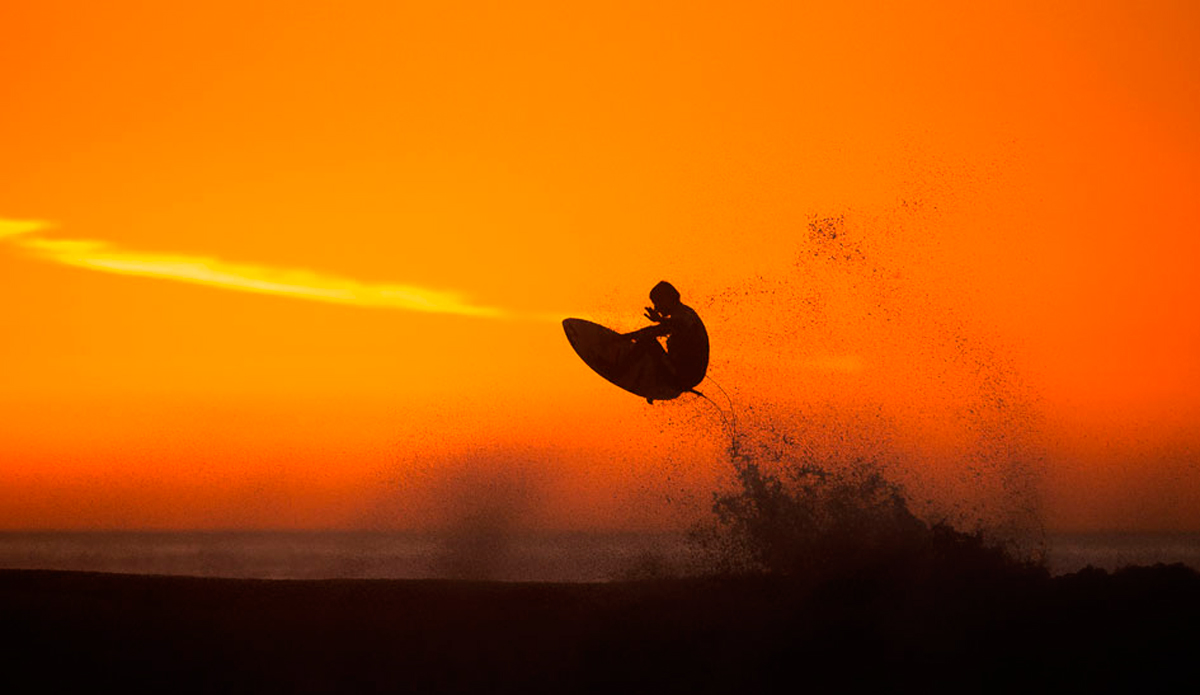 Sepp Bruhwiler doing his best to stand out in front of another California sunset. Photo: <a href= \"https://molyneuxphoto.com/\">Jean Paul Molyneux</a>