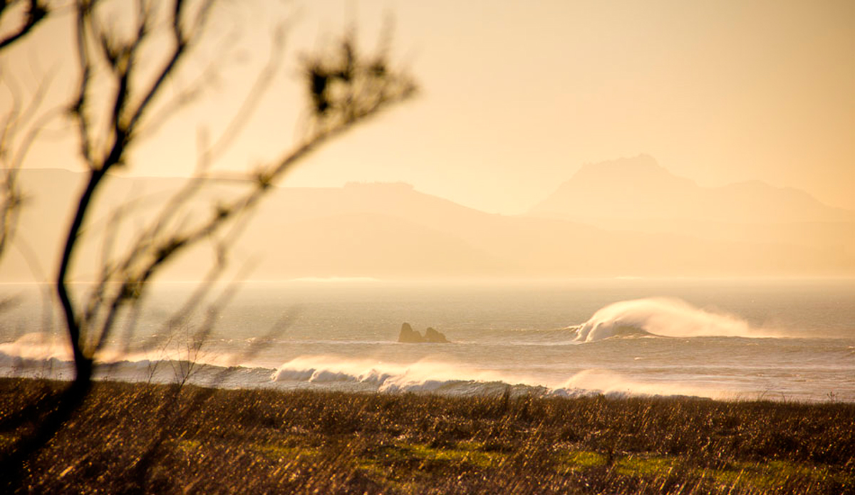 A sunrise freight train rolls through the a lonely Central California coastline. Photo: <a href= \"https://molyneuxphoto.com/\">Jean Paul Molyneux</a> 