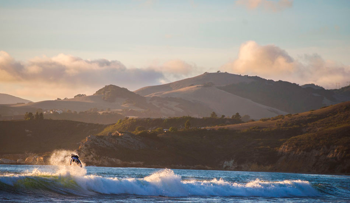 This is Sepp Bruhwiler macking a solid air on the Central Coast of California. November 2012. Photo: <a href=\"https://www.dylangordon.com/\" target=_blank>Dylan Gordon</a>