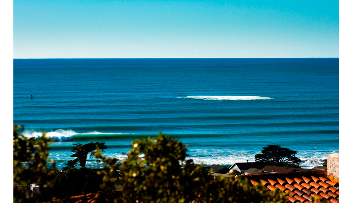 A mid winter pulse producing some clean lines. Cayucos California. Photo:<a href=\"https://www.colinnearman.com\">Colin Nearman</a>