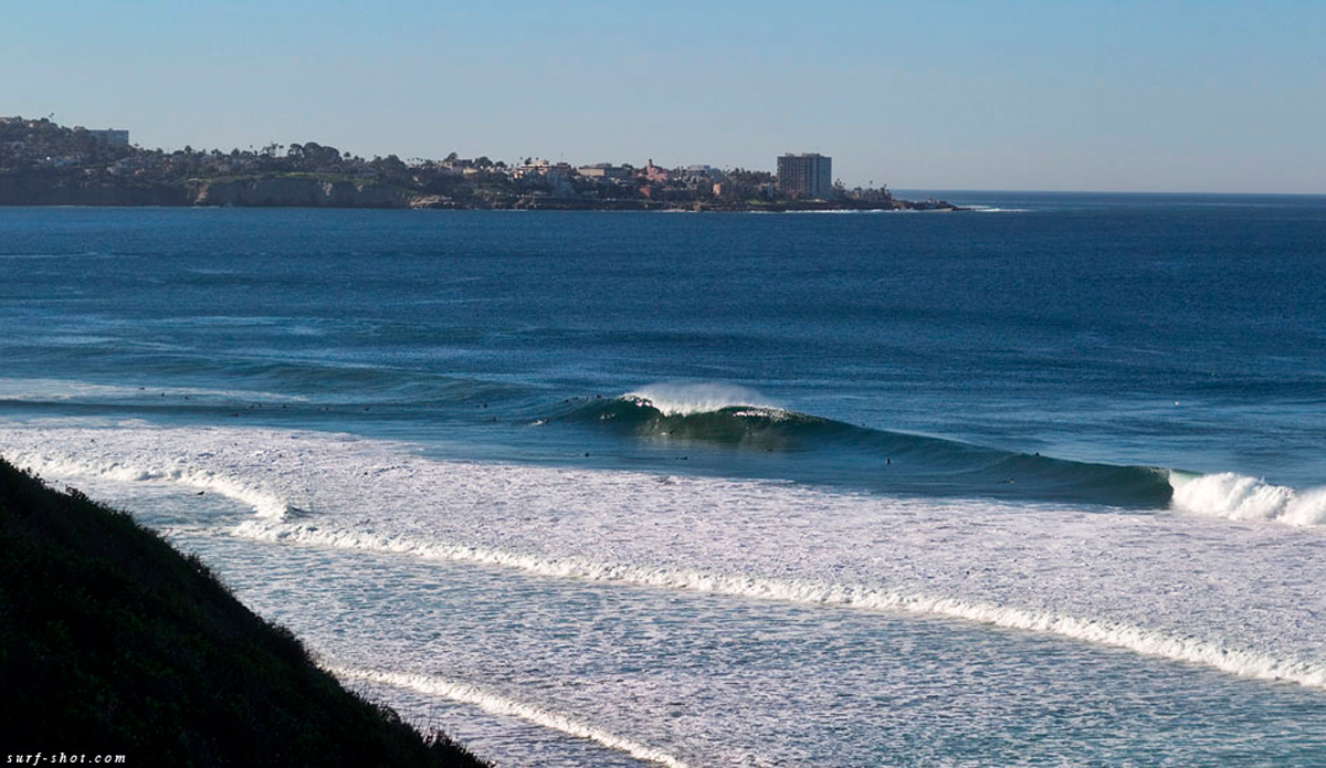 With brilliant winter light and cooperative winds, Blacks and other Southern Californian gems produced perfect surf for nearly two weeks. Well-groomed sandbars from the recent torrential downpours didn\'t hurt either. Photo: Chuck Schmid/<a href=\"https://surf-shot.com/\" target=\"_blank\">Surf-Shot.com</a>