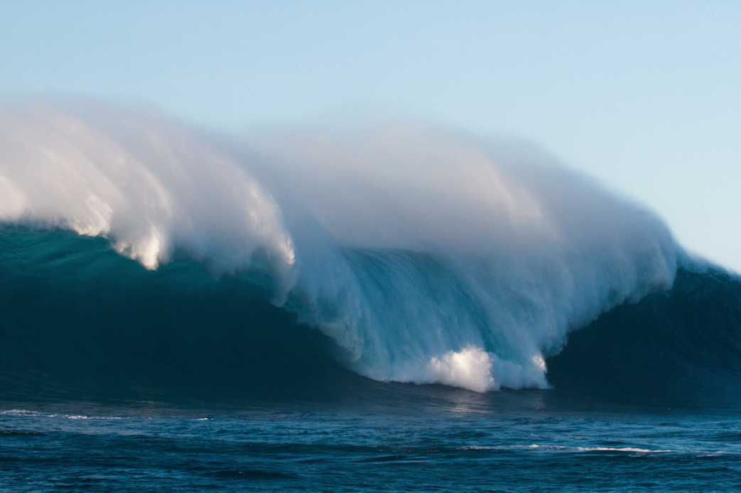 A-frame at Jaws on a very big day with hardly anyone out. Photo: <a href=\"https://www.shigephoto.co/\">Gavin Shige</a>