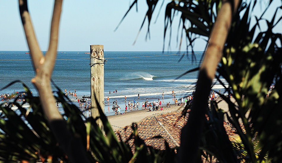 We arrived to a pretty small South swell and a couple thousand locals on the beach. We arrived for the tail end of \"Semana Santa\" which is pretty much like Easter, except a week long, and with a whole lot more booze. Photo: Greg Heine