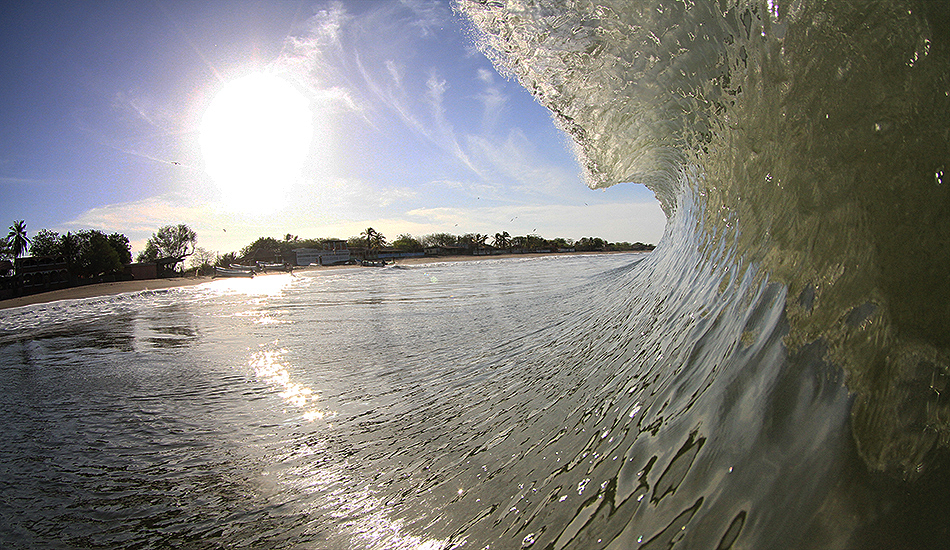 When the tides weren\'t working for the points and reefs, most everyone was posted up in their hammocks.  Nobody bothered with the beachbreak, and my friend and I surfed it every day with nobody out. Photo: Greg Heine