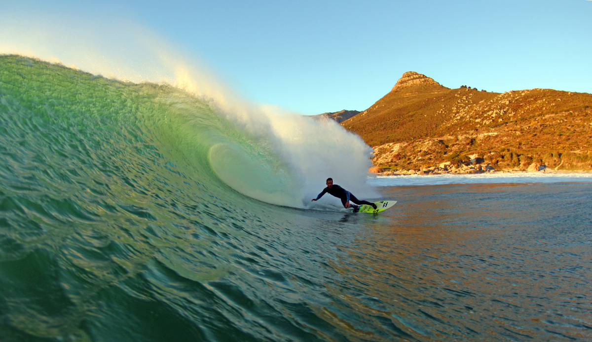 This little bay is a short 20 minute walk from Llandudno. When the swell gets too large for Llandudno, everyone rushes off to this sandy little bay. Ryan Payne and I arrived late afternoon this day to find only one other person out. Photo: <a href=\"https://www.ijtphoto.weebly.com/\">Ian Thurtell</a>