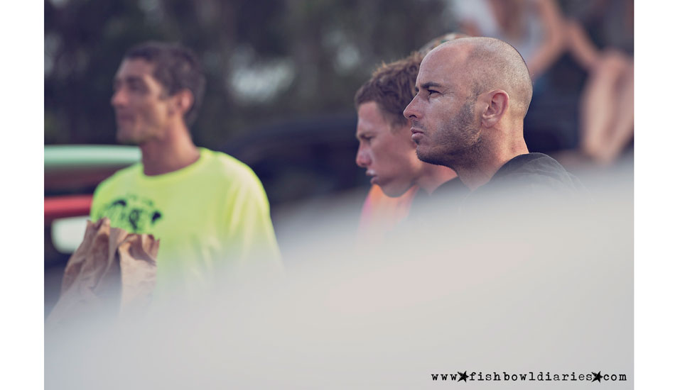 Shane Dorian, assessing the situation. Photo: <a href=\"https://fishbowldiaries.com\">Sofie Louca - Fish Bowl Diaries</a> 