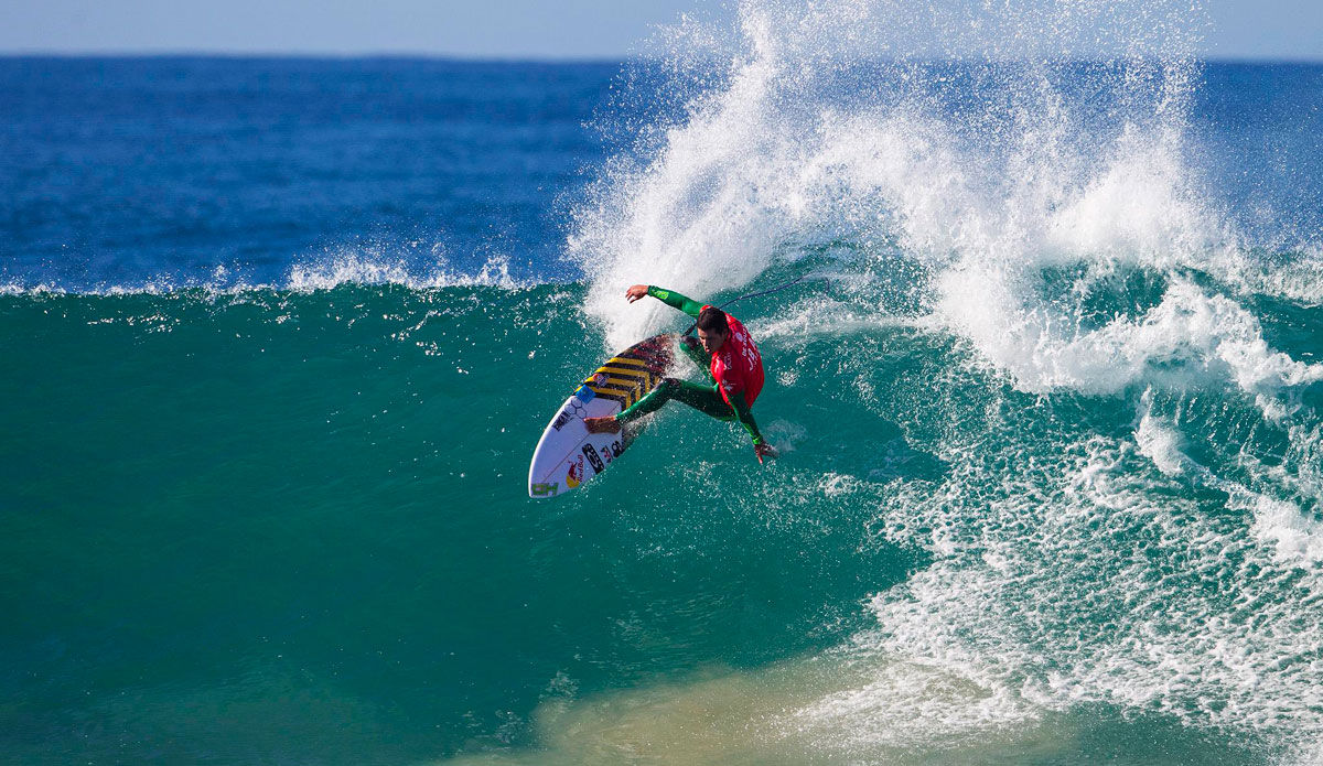 Adriano De Souza of Brasil (pictured) winning his Round 1 heat at the J-Bay Open on Thursday July 10, 2014. De Souza defeated Alejo Muniz (BRA) and CJ Hobgood (USA) to advance into Round 3. The J-Bay Open, stop No. 6 of 11 on the 2014 Samsung Galaxy ASP World Championship Tour was called ON today for Round 1. Photo: <a href=\"https://www.aspworldtour.com/\">ASP</a>/<a href=\"https://www.kirstinscholtz.com/\"> Kirstin Scholtz</a>