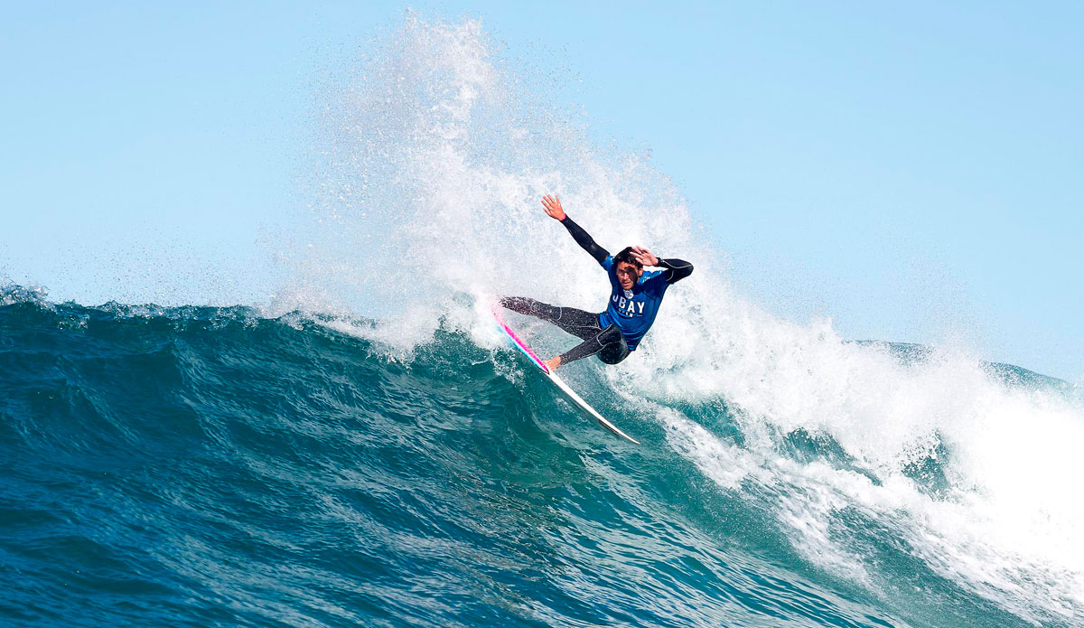 Jeremy Flores of Capbreton, France (pictured) placed third in his Round 1 heat of the Jeffreys Bay Open, being defeated by John John Florence (HAW) and Bede Durbidge (AUS), Florence will surf in Round 2 where a win is required to avoid elimination. Photo: <a href=\"https://www.aspworldtour.com/\">ASP</a>/Cestari