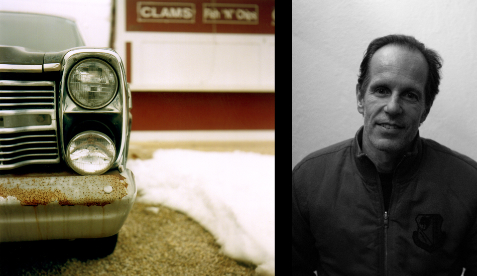 (L) Clam bar on Rt. 27 in Amagansett, NY. (R) Michael Halsband at the NYC premier of One California Day at Anthology Film Archives.  Photo: <a href=\"https://www.timelessride.com\">Jim Cook</a>