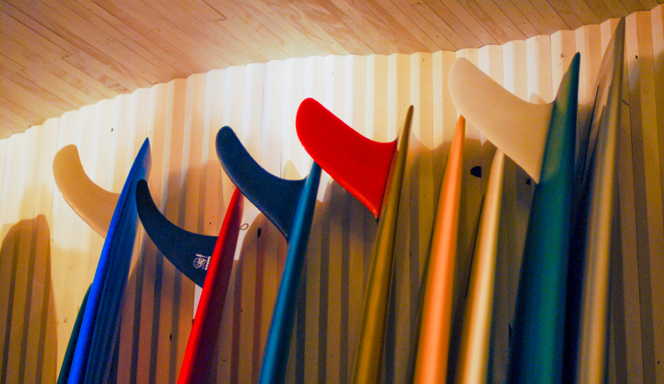 Shapes and colors. The most beautiful surfboards line the wall at Pilgrim surf shop in Brooklyn, NY. Photo: <a href=\"https://www.timelessride.com\">Jim Cook</a>