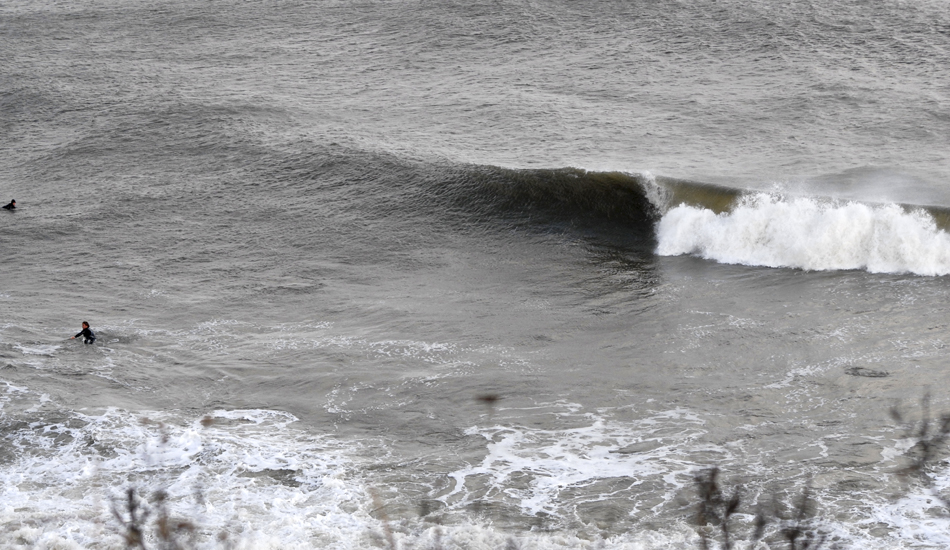 The view from the bluff at Camp Hero, NY. The beaches in the town of Montauk were blown out, but a few miles down the road...  Photo: <a href=\"https://www.timelessride.com\">Jim Cook</a>