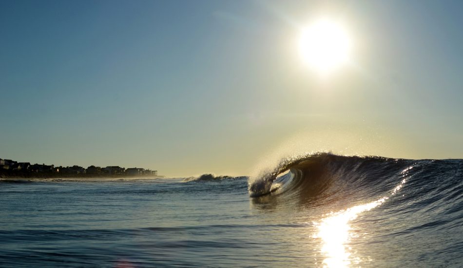 Sunrise barrel with nobody around. Photo: <a href=\"https://follyhood.blogspot.com\">Justin Morris</a>