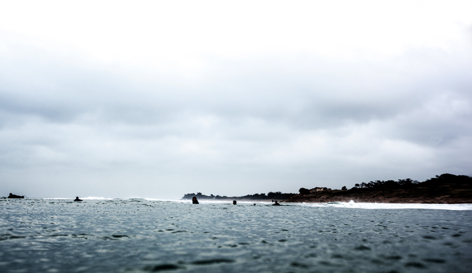 A cold line up on Ré Island. Photo: Michael Nee