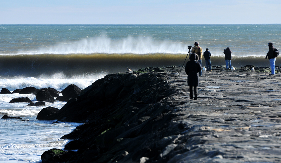 January 8, 2014 swell at Monmouth County. Photo: <a href=\"https://instagram.com/robertsiliatophotography\">Bobby Siliato</a>