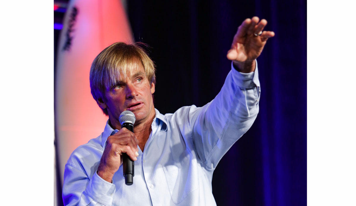 Laird Hamilton describing a wave that nearly cost his friend his life. Photo: Cystic Fibrosis Foundation