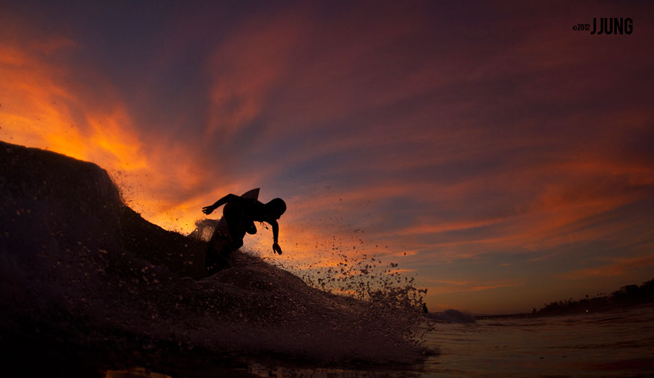 Colin Deveze in the inferno.  Photo: <a href=\"https://www.jungphoto.com/\" target=_blank>Justin Jung</a>.