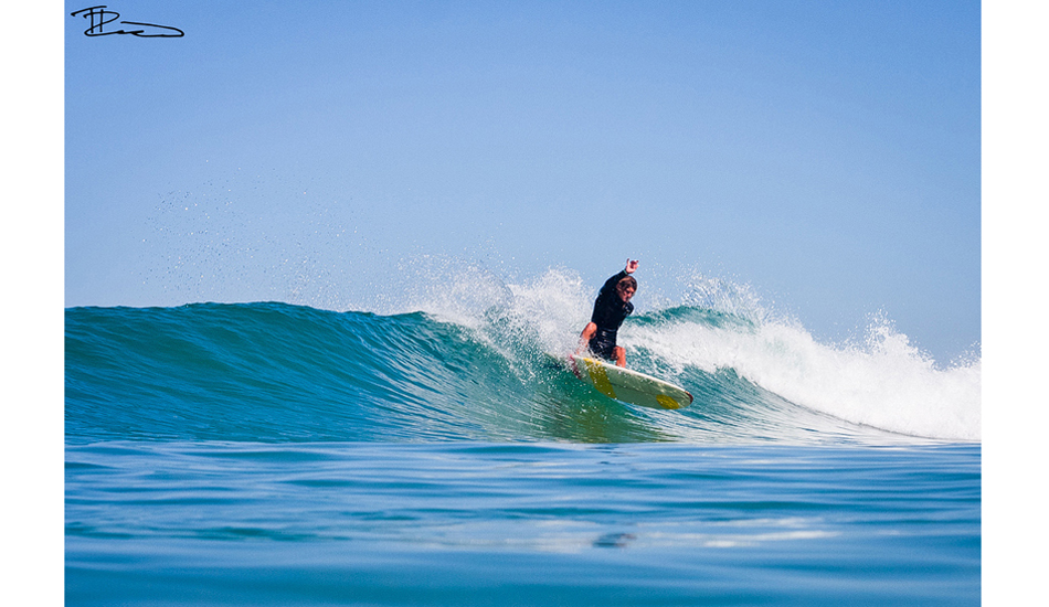 This is my friend Jon Chick aka ‘Chicken’ riding his single sled. A man of great style in clothing and in choice of surfboards. Photo: <a href=\"https://timborrow.tumblr.com\">Tim Borrow</a>