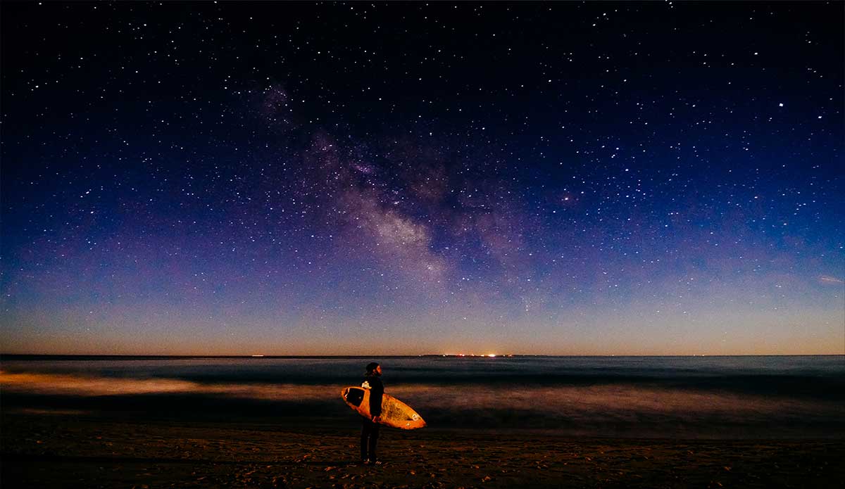 Surfing under the stars. Photo: <a href=\"https://instagram.com/nick_ventura_\"> Nick Ventura</a>