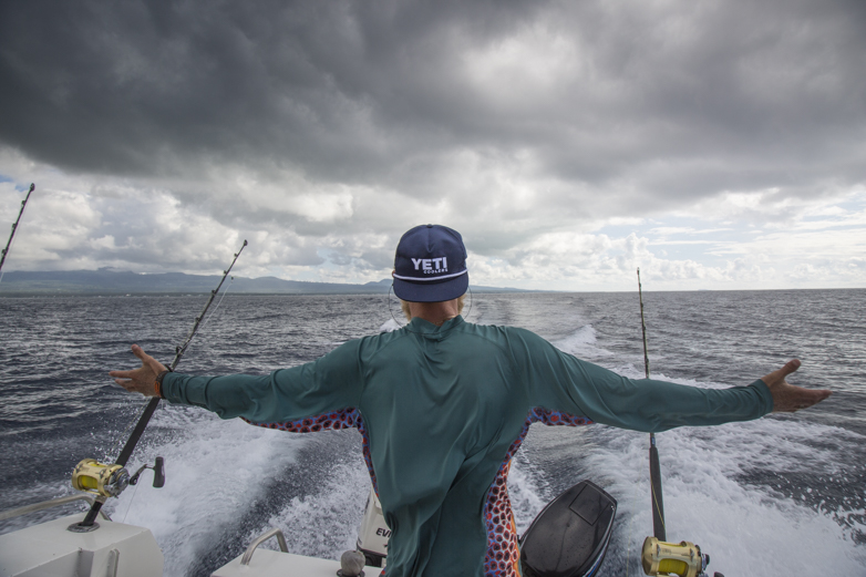 Bring on the storm. Jonathan celebrates a respite from the heat and sun.
