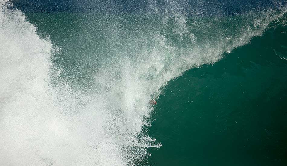 Rob Brown charges big waves around the world and I heard him yell when he came out of this barrel so you know it was a crazy one. Photo: <a href=\"https://sethderoulet.com/\" target=_blank>Seth de Roulet</a>