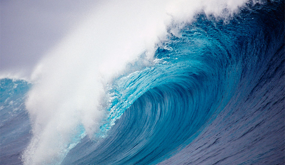 WATERFALL - TEAHUPOO, TAHITI.
Like a crystal glass sculpture frozen in time. Shot on film. Photo: <a href=\"https://www.bluespherephotography.com\">Shelli Bankier</a>