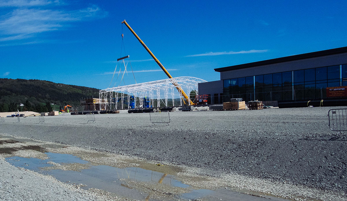 The main hub building and surf academy at Surf Snowdonia. Photo: Surf Snowdonia