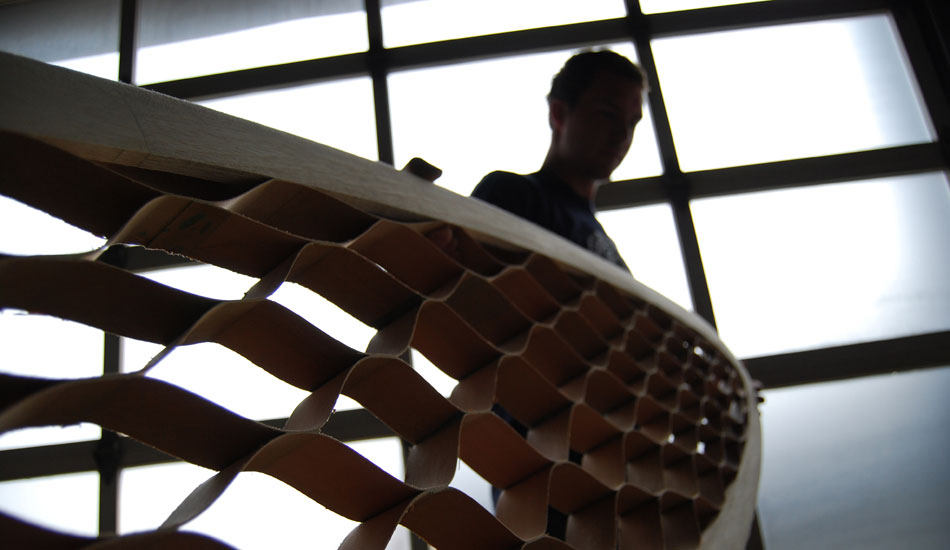  \"As a designer and an artist I feel the need to make this art have meaning, aesthetic beauty and sustainability,\" says Spirare Surfboards\' Kevin Cunningham. Photo: Meghan Dove