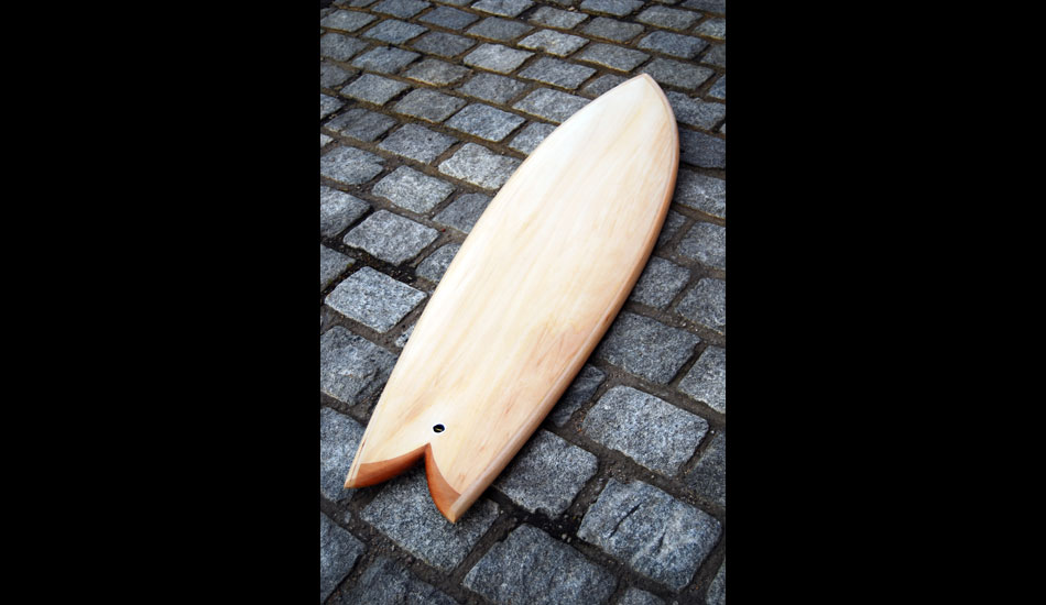 A completed 6’2” x 21.25” x 2.375” honeycomb wood board. Photo: Meghan Dove