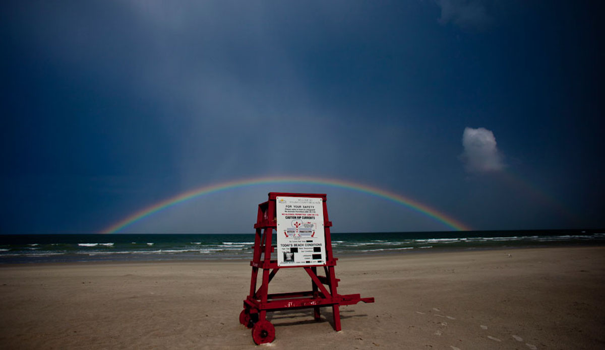 My home spot has a fun bar when the swell is up. Also a lifeguard tower under the rainbow. Photo: <a href=\"https://tupat.posterous.com/\" target=\"_blank\">Patrick Eichstaedt</a>