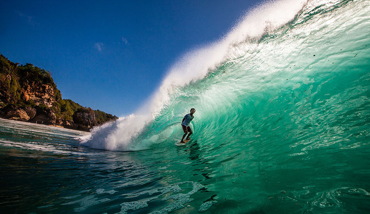 How many times a year does Padang Padang break at sunset at low tide on a big swell? Agus \'Dag\' could probably tell you, but you\'ll have to wait until he gets out of the green room to ask him.