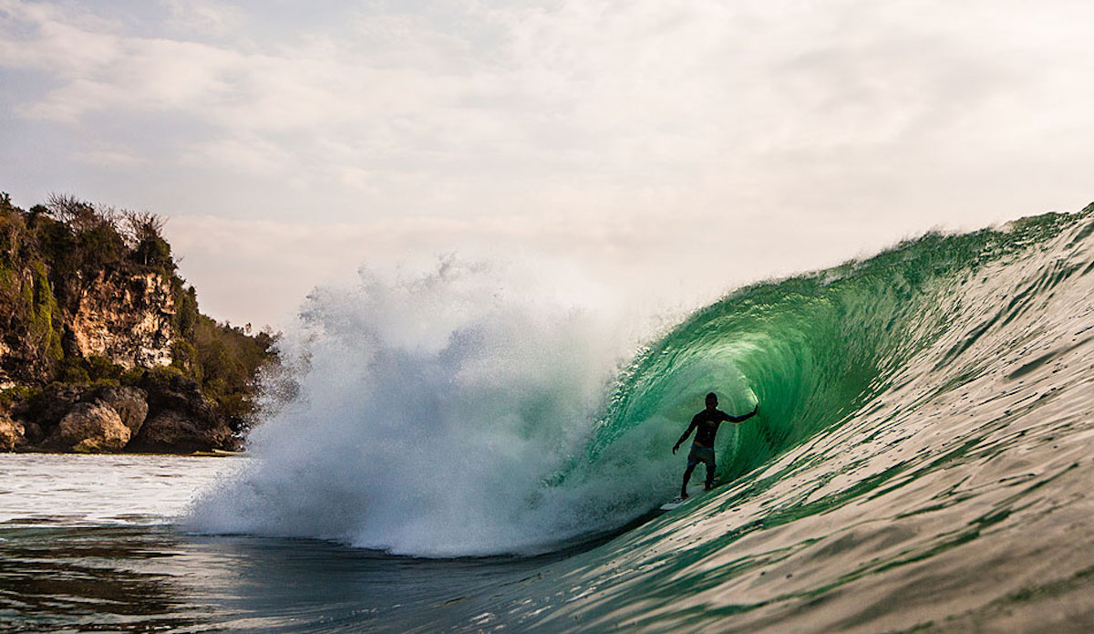 Spend enough time in the green room (instead of the board room) and you might have an afternoon like this at Padang Padang in Bali. Just ask Mega Semadhi, he\'s the chairman of the board.