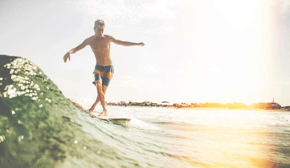 We loaded up a half-cab Tacoma pickup truck with a mattress in the back, surf and skateboards on top, beers in the middle and five of us spread throughout on a 1600 mile trip through scorching hot desert to get from California to Texas. Didn\'t get the waves we imagined from the hurricane we chased, but we had a hell of a time making the best of what we found. Photo: <a href=\"https://www.dylangordon.com/\" target=_blank>Dylan Gordon</a>