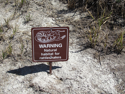 Beware Rattlesnakes Sign