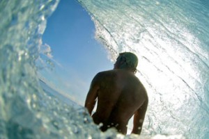 Tavarua Barrel Shot by Jeff Flindt