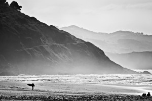 Surfer on Beach Grey