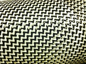 Carbon and Innegra twill weave.