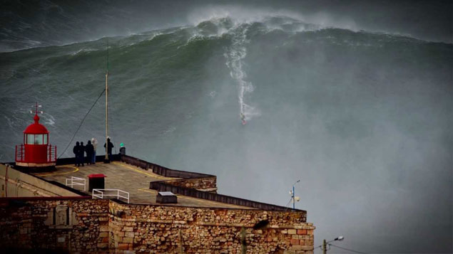 Garrett McNamara on the wave heard 'round the world during a cleaner Nazaré swell.