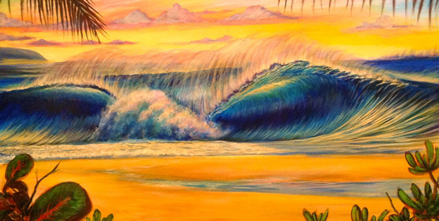 笹尾としかず水彩画 「RayKane・A lani slackkey」 clark.jpg