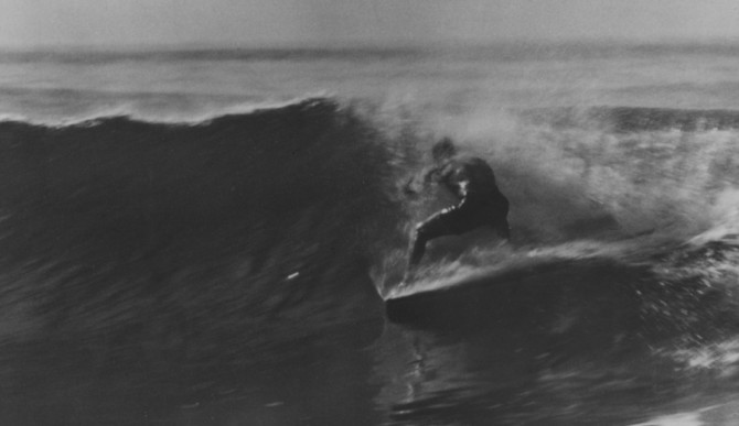 Lance Carson at Malibu, for where he would fight his first Surfrider fight. Photo: Leroy Grannis