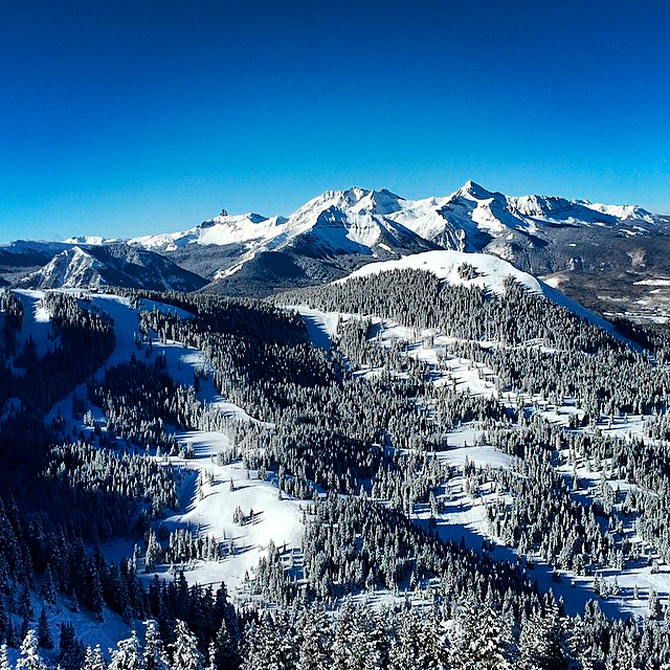 The Wilson group from the top of Chair 6, Telluride. Photo: John Robison IV