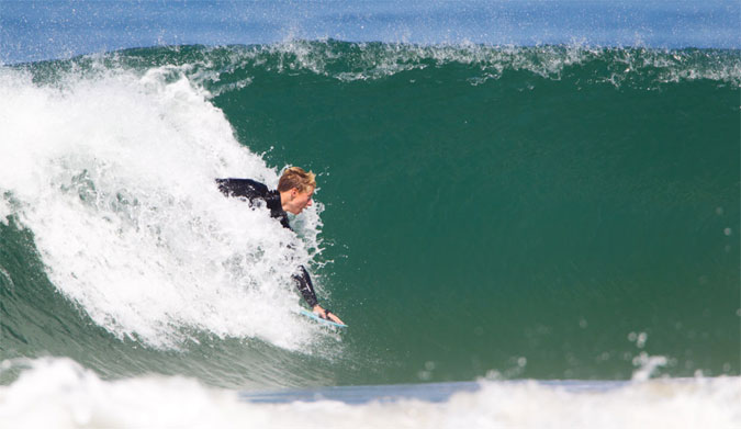 Kolohe Andino getting a few on his newest edition to his quiver. Photo: Jason Ke