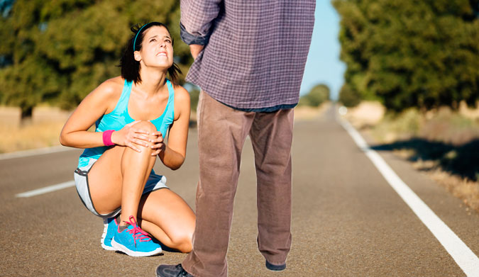 If you run across a jogger with a sprained knee, it is not proper procedure to piss on them.