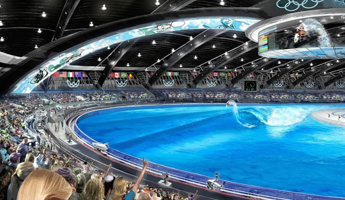 Olympic surfing imagined. 