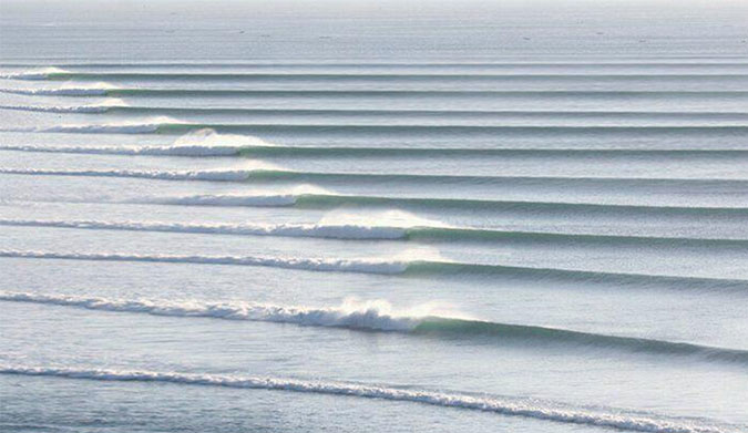 The long left-hand point of Malibu on a classic day in January. Photo: