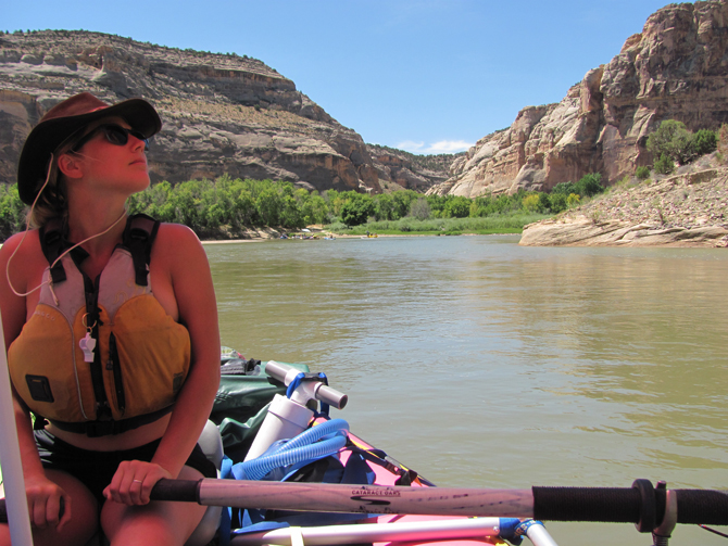 ASC athlete Jessica Kilroy collected one set of water samples during a 5-day rafting trip along the Green River. Photo credit: Sequoia Haughey