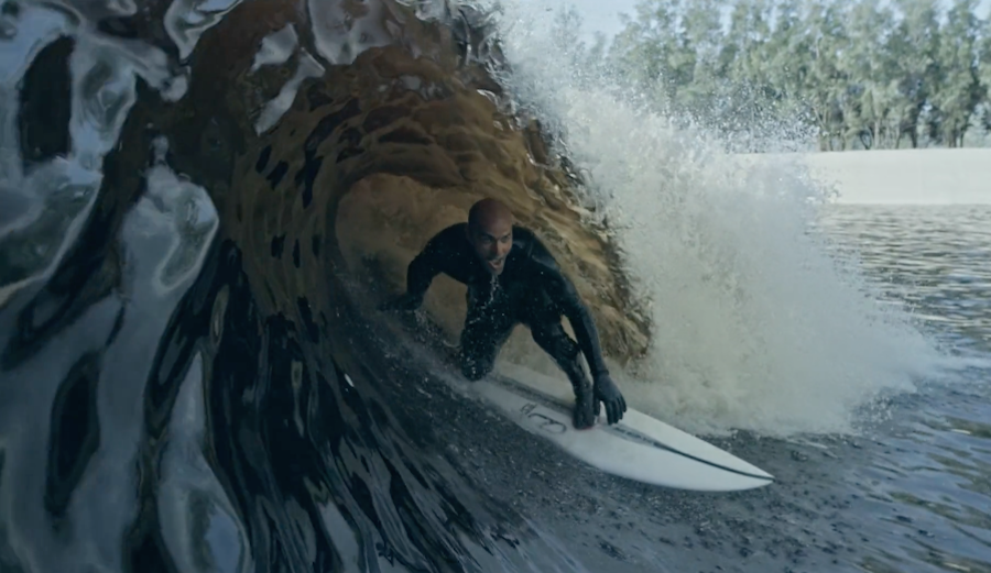 Kelly Slater Wave Pool Barrel from water